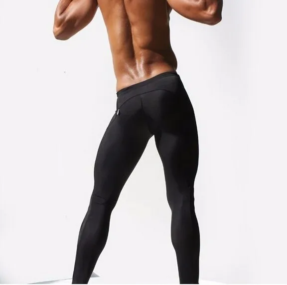 Йохан брюки для мужчин низкой посадкой однотонные шорты эластичный спандекс длинные колготки мужские черные Mallas Hombre сжатием Skinny Pant