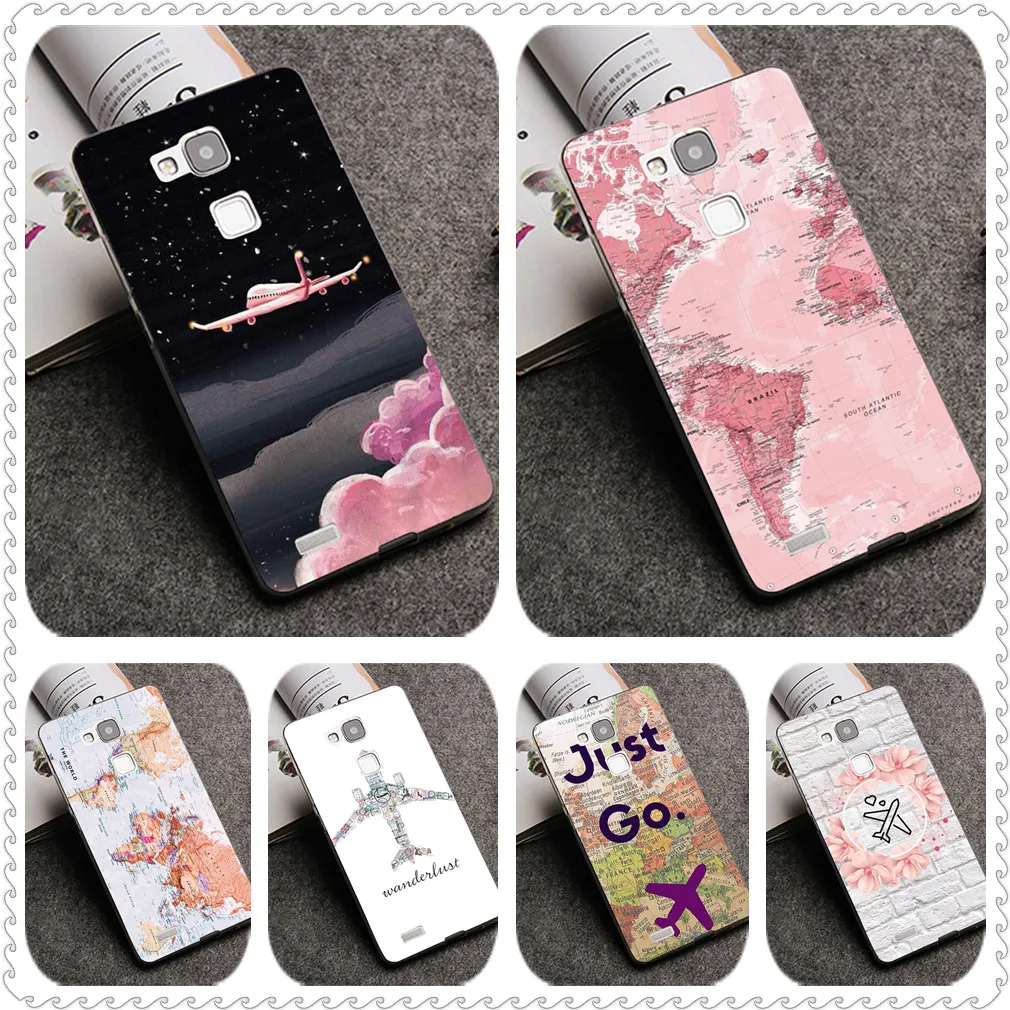 

World Map Travel Just Go phone TPU Patterned Case For Huawei P20 Mate 10 P10 Lite P20 Pro P8 P9 Lite 2017 Cover