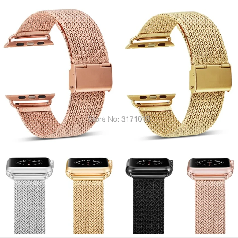 

Loop Strap For Apple Watch Band 38mm 42mm Series 3 2 1 Stainless Steel Wrist band Link bracelet Replacement Strap with adapters