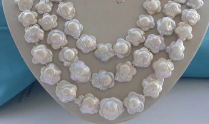 

HOT SELL - HOT1540 Longest 64" Genuine Natural 16mm White Reborn Keshi Flower Pearl Necklace -Top quality free shipping