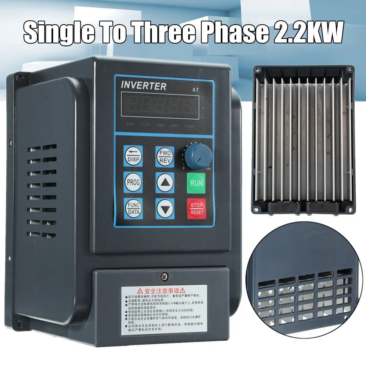 

380V 2.2KW PWM Control Variable Frequency Drive VFD 1PH Input 3PH Output frequency Drive inverter