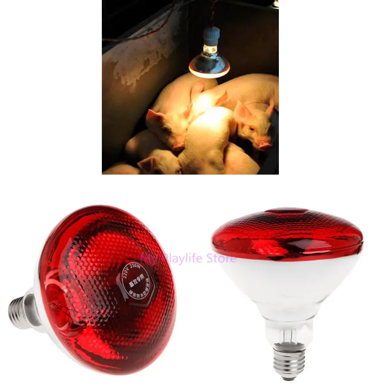 

220V 100/150/200/250W High Quality Thermal Lamp Infrared light Pet Brooder Hatch Farm Pig Piggy Dog Cat Heat Light Bulb C42