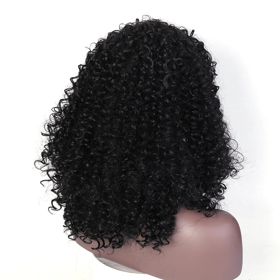 Buqi модный афро кудрявый парик высокая температура синтетического волокна волос короткие черные парики для женщин черные аксессуары для волос