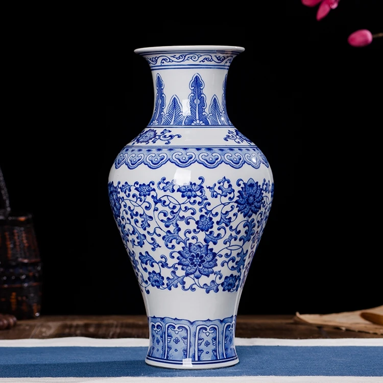 Китайский Синий и белый фарфор антикварная рука защищено керамические вазы