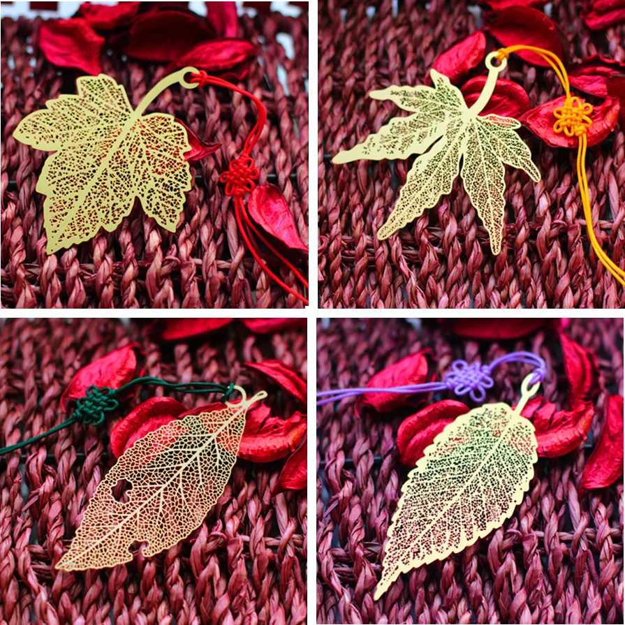 

Brass Metal Dragonfly Maple Leaf feather golden fine tree veins bookmarks Business gifts bookmarks Golden maple leaf bookmarks