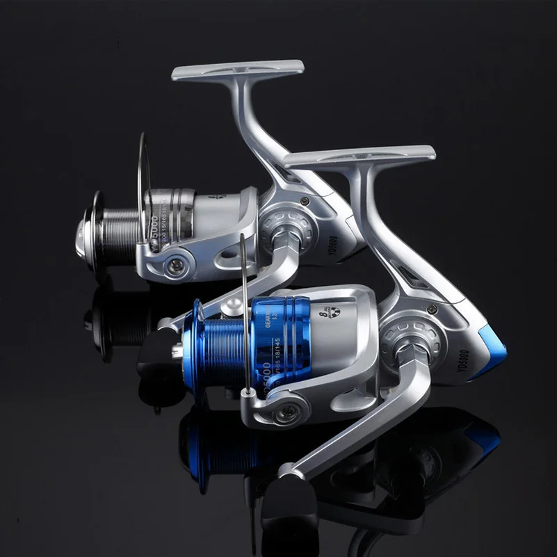 2 Color 1000-6000 8BB Ratio 5.2:1 Carp Reel spinning fishing reel Line Cap Tackle Spin Carp Metal drive Core movement