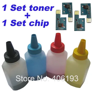 

4 Toner+4 Chip Compatible for Fuji Xerox DocuPrint C1110 1110 C 1110 refill toner powder CT201114 CT201115 CT201116 CT201117