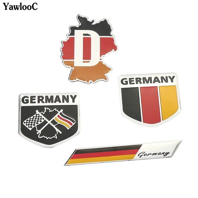 Kaufe Metall 3D Deutschland Deutsche Flagge Abzeichen Emblem Deutsch Auto  Aufkleber Aufkleber Kühlergrill Stoßstange Fenster Karosserie Dekoration  für Benz VW Mazda Ford Nissan Toyota