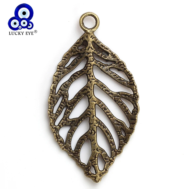 Подвески Lucky Eye 10 шт./лот винтажные античные бронзовые подвески в форме листа для