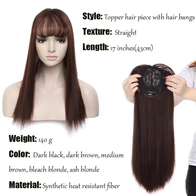 S Noilite 17 Long Straight Hair Extensions Women Fake Hair Clips