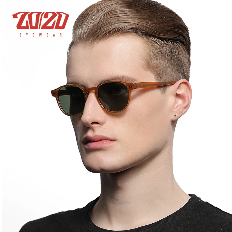 Goedkoop Classic Gepolariseerde Mannen Zonnebril Vrouwen Merk Designer Acetaat Ronde Zonnebril Rijden Shades Unisex Eyewear Oculos AT8001