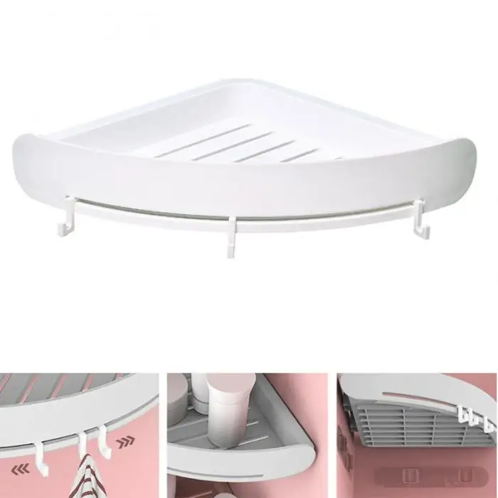 2 in 1 storage corner bathroom shelf storage rack shampoo storage rack kitchen wall with hook storage rack bathroom shelf