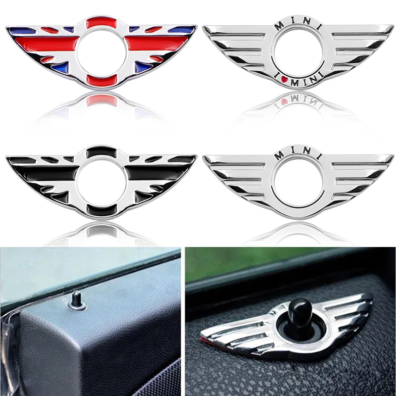 

1pcs Door Pin Lock Wing Emblem Badge Zinc Alloy Stickers For BMW MINI Cooper S R53 R55 R56 R57 R58 R59 f55 f56 Car Accessories