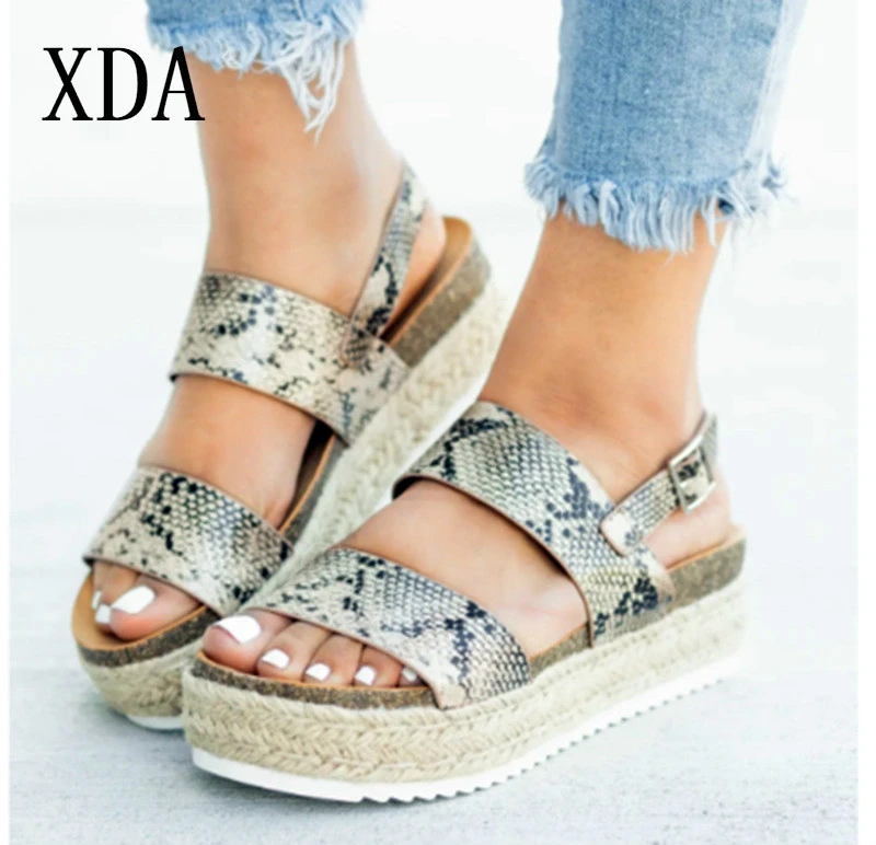 snake wedge sandal