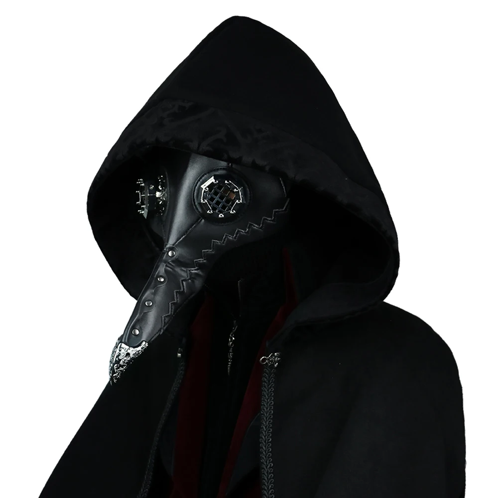 2339 50 De Réductionsteampunk Nouvelle Mise à Niveau Faux Cuir Peste Docteur Masques Cosplay Blanc Et Noir Oiseau Long Bec Masques Halloween