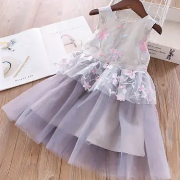 

Roimyal Wholesale 2019 Summer 2-6-year girl exquisite embroidery flower pattern dress color flower sleeveless children's dress
