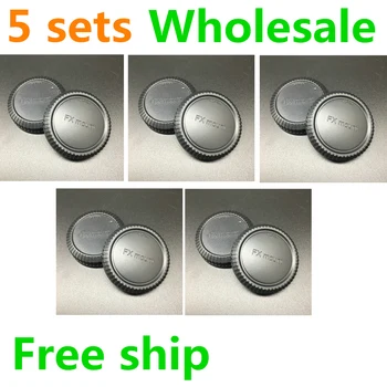 

5sets wholesale Black Camera dustproof Body cap + Rear Lens Cap FX mount for Fujifilm FX X-E1 X-PRO1 mirrorless camera