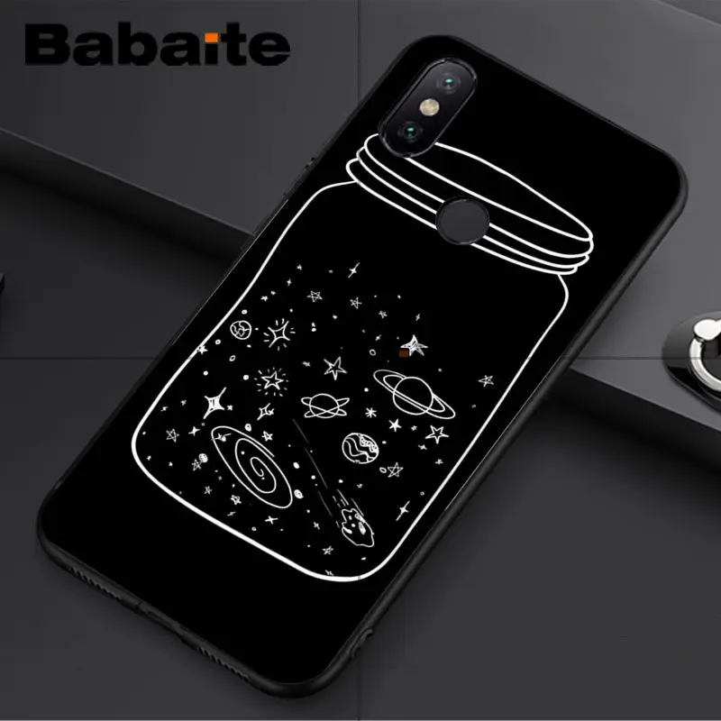 Black With White Moon Stars Space Astronaut