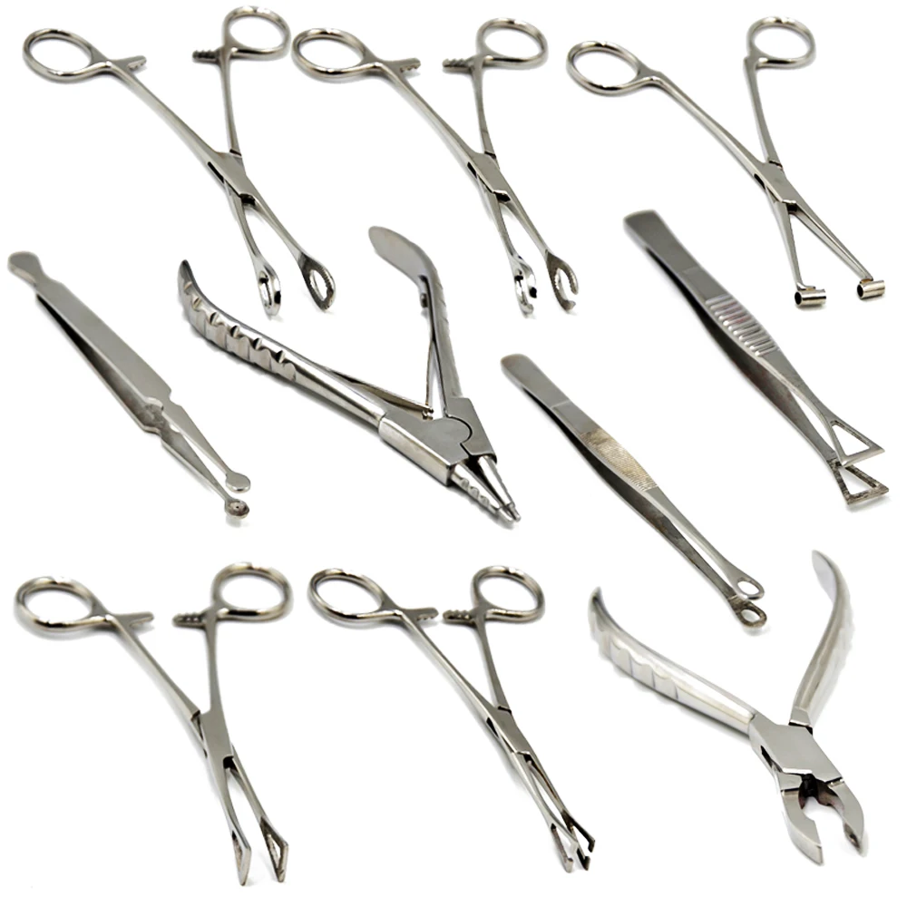 Pinça Profissional De Aço Cirúrgico, Para Orelha, Septo, Lábio, Pinça ...
