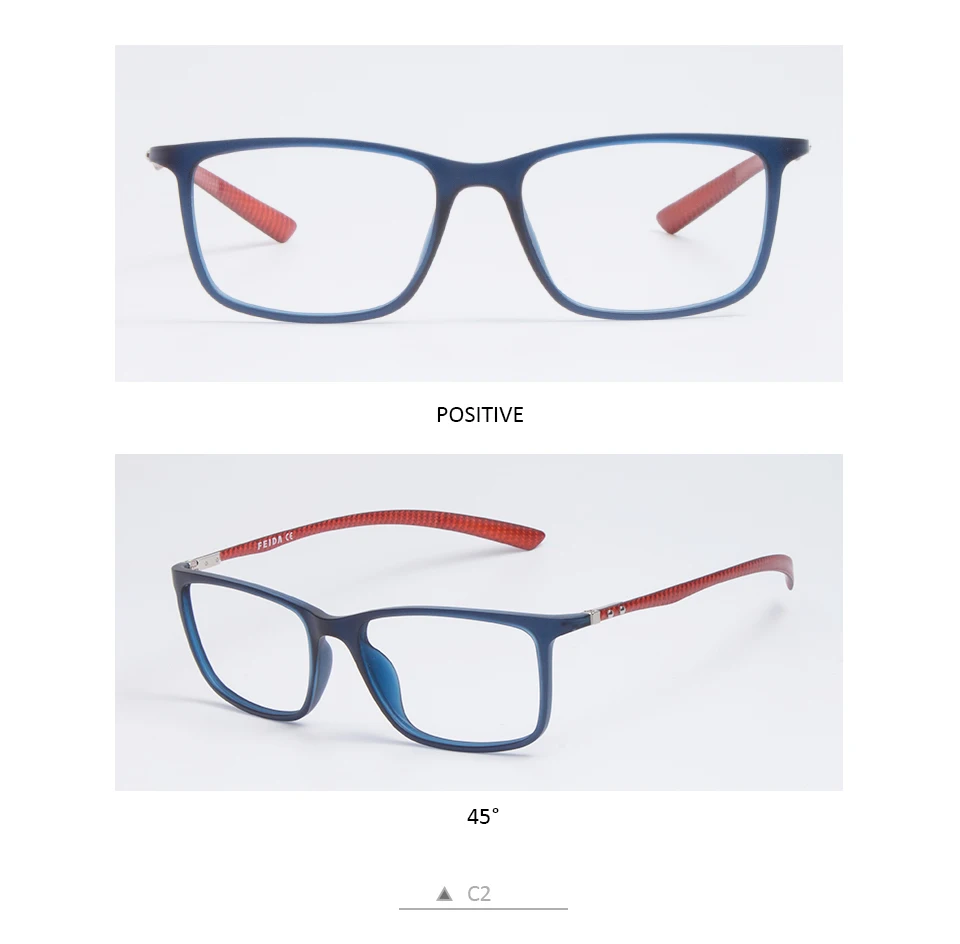 FEIDA высококачественные квадратные мужские и женские TR90 оправы для очков из углеродного волокна прозрачные очки искусственные в стиле ретро очки прозрачные линзы