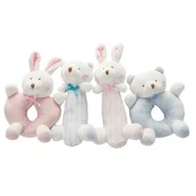 Мультяшная детская игрушка для новорожденных, плюшевая погремушка, детское кольцо, колокольчик, ручная хватка, мягкие игрушки для мобильных телефонов, куклы для новорожденных, детские игрушки 0-12 месяцев