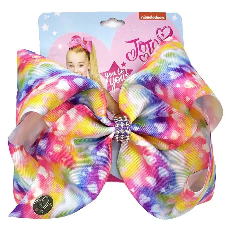 

Girl Jojo Bows Large Rainbow Unicorn Bow-knot Print Grosgrain Ribbon JOJO SIWA Hair Clip Kids Handmade Hair Accessory