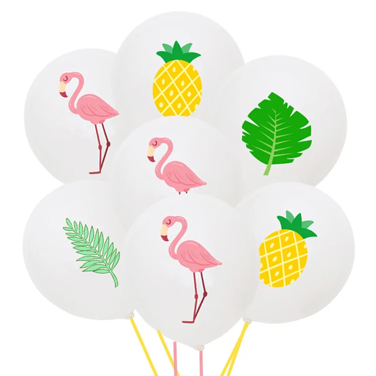 

10pcs new 12 inch 2.8g pineapple Flamingo turtle back color printing latex balloon Hawaiian party decoration