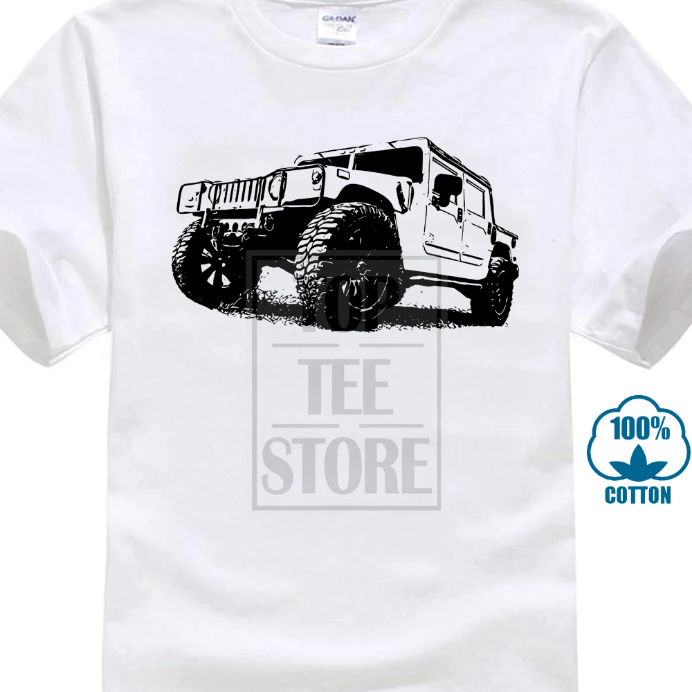 Hummer H1 Палочки вверх Мягкий хлопок футболка S Xxxl разноцветный Хаммер внедорожных