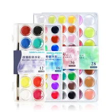 Высокое качество Твердые акварельные краски в наборе с кисточкой для воды Ручка Складная Дорожная вода цвет пигмент для рисования Инструменты