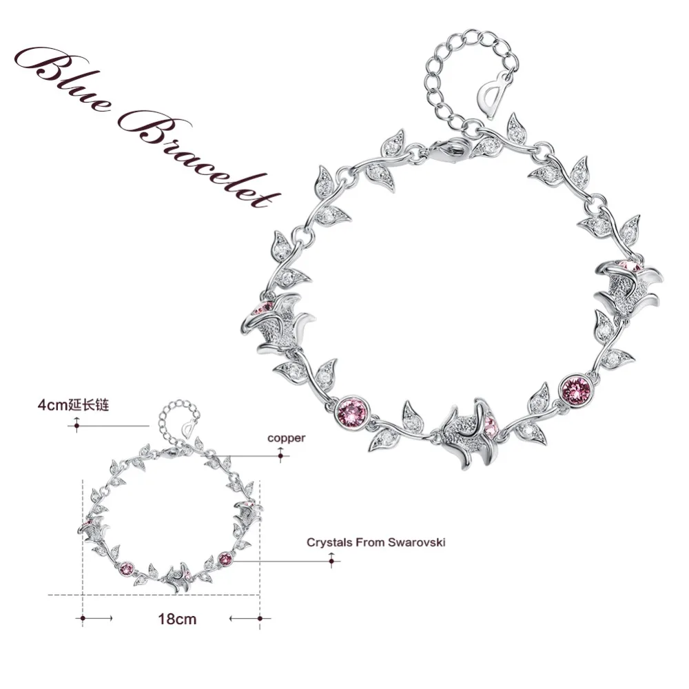Женские браслеты с кристаллами Swarovski CDE регулируемый браслет подвеской в виде