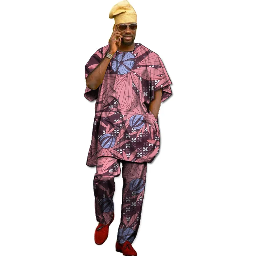 На заказ праздничный Африканский одежда мужская новый принт Топы + брюки принт африканская одежда для мужчин с коротким рукавом топы и
