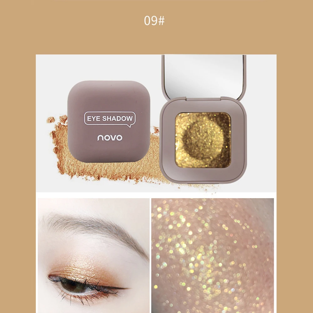 09 Блестящие тени для макияжа, палитра мерцающих матовых теней для век, палитра мерцающих сияющих бриллиантовых теней, пудра, пигмент, косметика TSLM2 - Цвет: 09