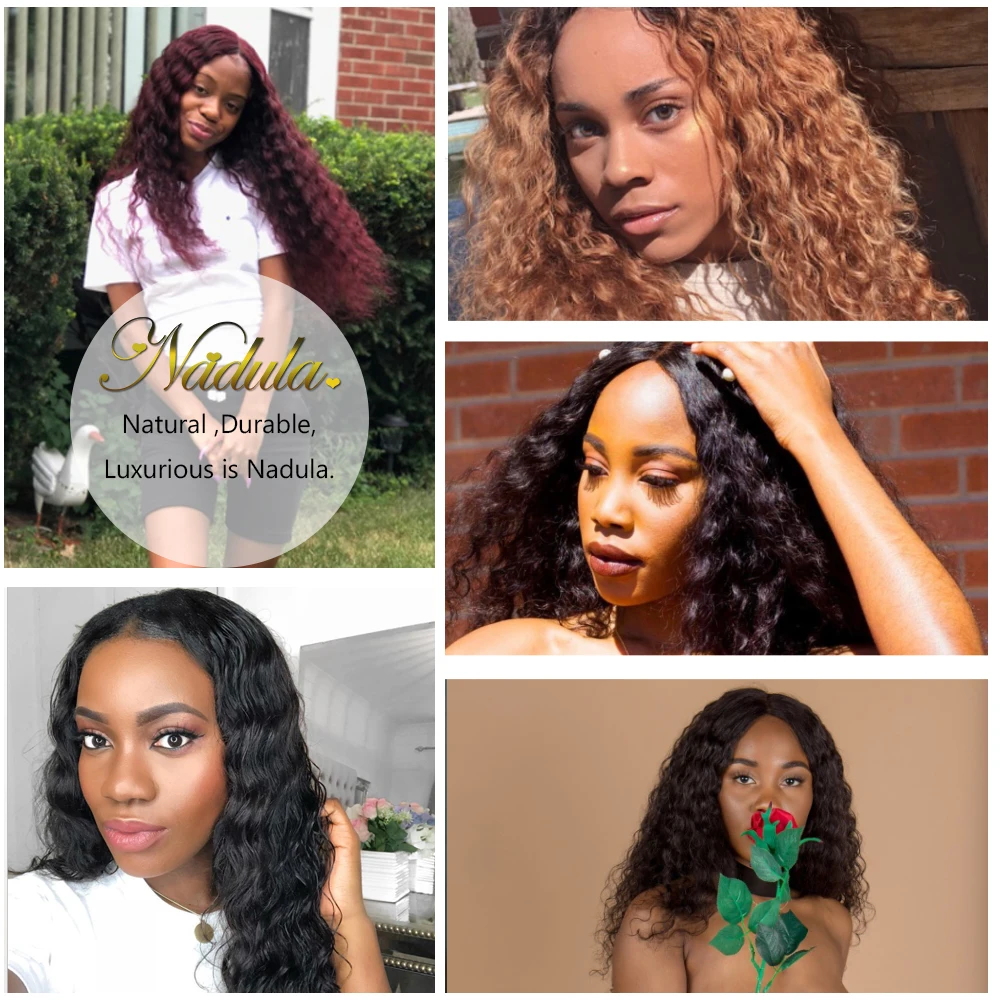 Nadula Hair 3bundles 4pcs Deep Wave Brazilian Hair Weaves 12