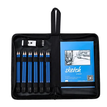 

Professional Art Pencil Set 16pcs Set Drawing Pencils Set Sketch Kit With Sketch Paper Sharpener Eraser Zippered Carry Case