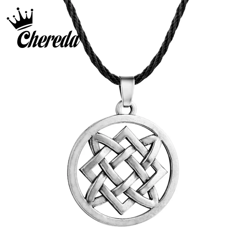 

Chereda Lada Star Necklace Slavic Jewelry Women Hollow Round Retro Pendants Slavic Amulet Rope Chain Jewelry