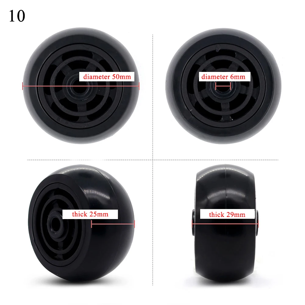 2Pcs/Set Suitcase Wheels Luggage Suitcase Replacement Wheel Axles Deluxe Repair Deluxe Repair Tool Casters Diameter 41-50mm - Цвет: 10