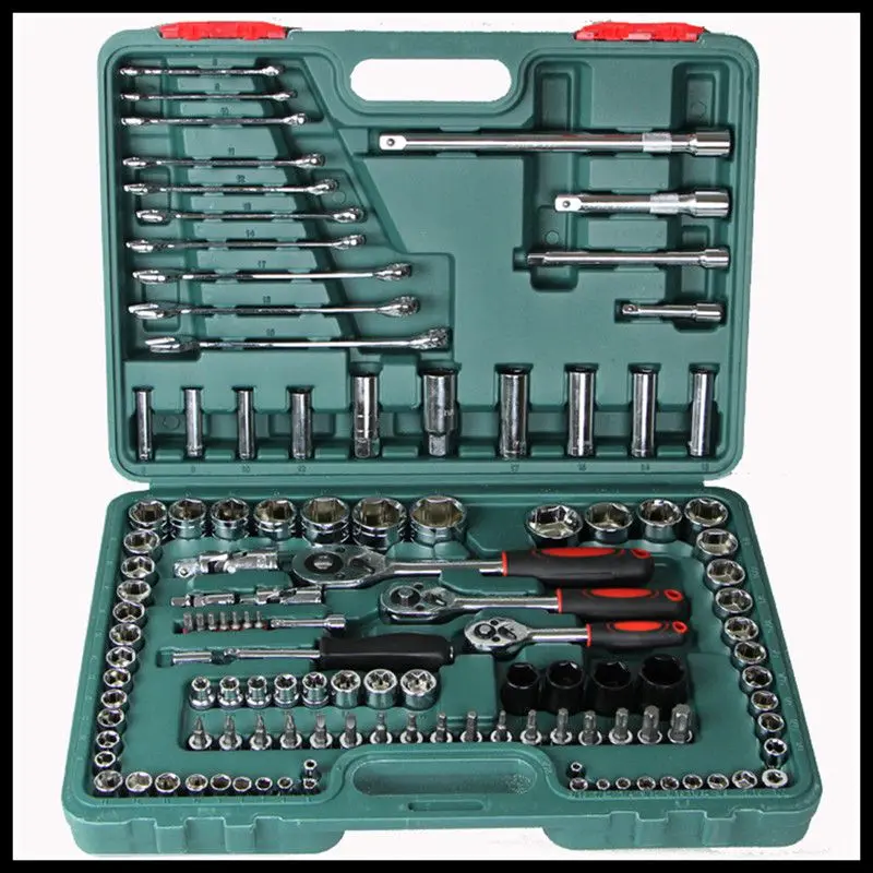 

121 pieces sets of auto repair tool combination set hardware toolbox sets of tools ratchet wrench tool kits