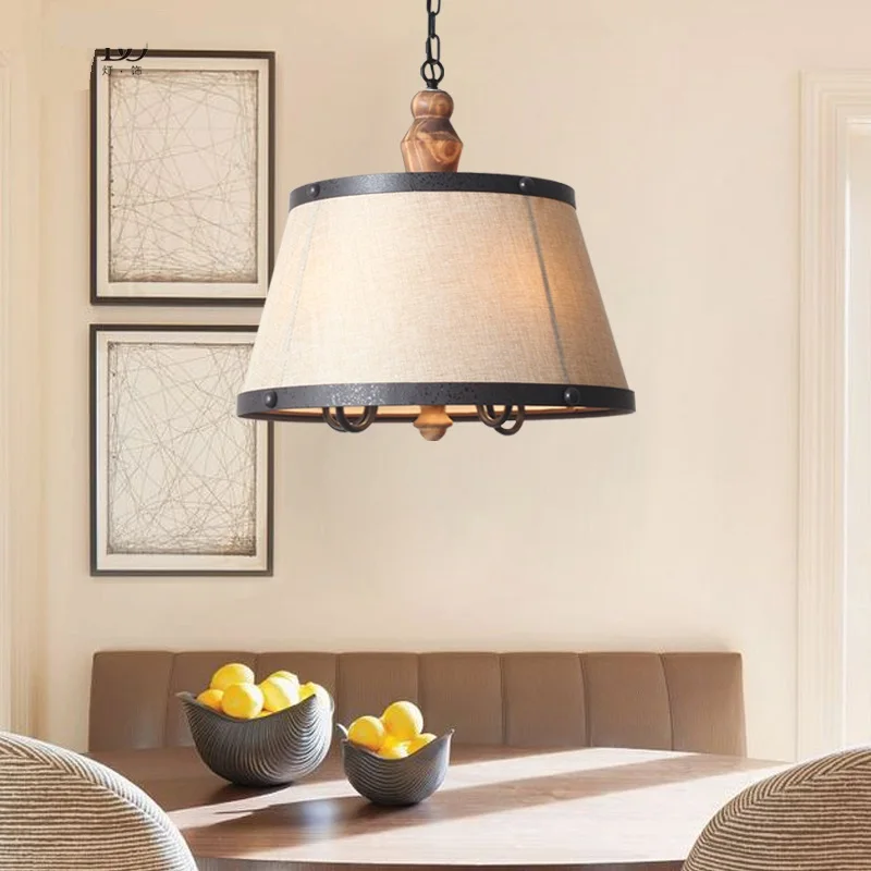 

American style pendant lamps Village Nordic Living Room Restaurant Retro wood decorated lighting pendant lights ZL196