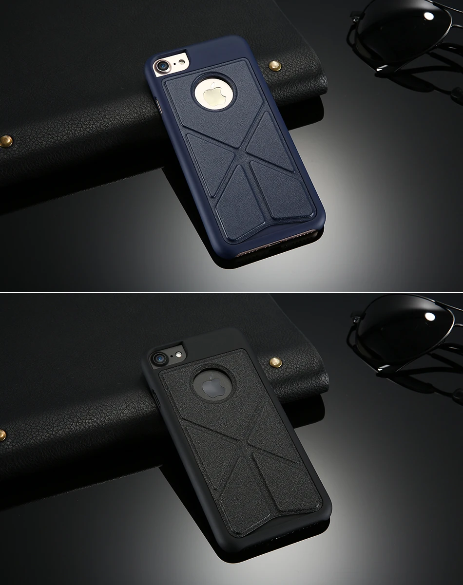 DR.CASE Leather Deformation Kickstand Plastic Case For iPhone 7 Magnetic Folding Stand Holder Back Cover For iPhone 7 Plus Coque (8)