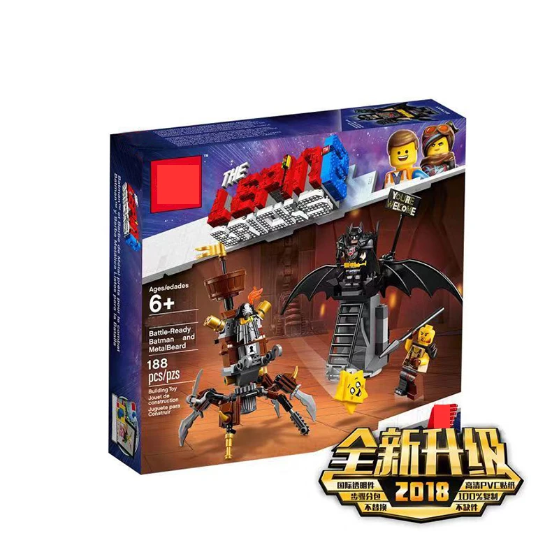 

45013 Movies Series Battle-Ready Batman and MetalBeard Building Blocks Bricks child Toys Compatible With Legoings Movie 2