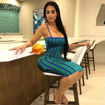 

Halinfer 2018 New Sunner women Mini dress sexy bodycon Strpless Zippers Rayon Bandage celebrity Evening party dress vestidos