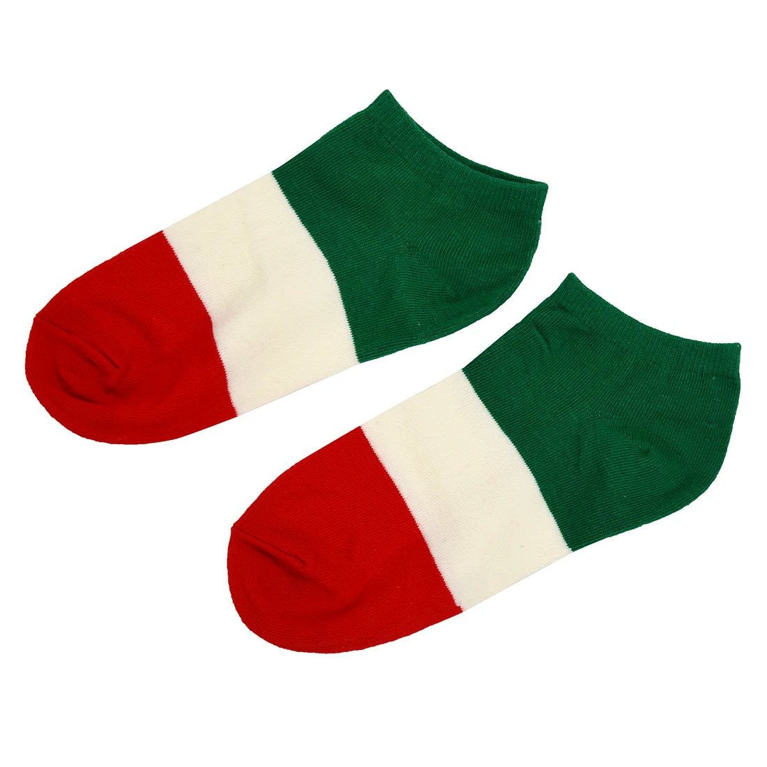 Pair of Simple Splicing Italy Flag Pattern Cotton Socks For Menin Men