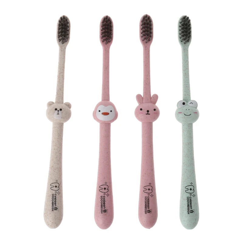 

Cartoon Pattern Baby Toothbrush Natural Wheat Straw Cartoon Toddler Kid Newborn Dental Oral Care J12 Drop shipping