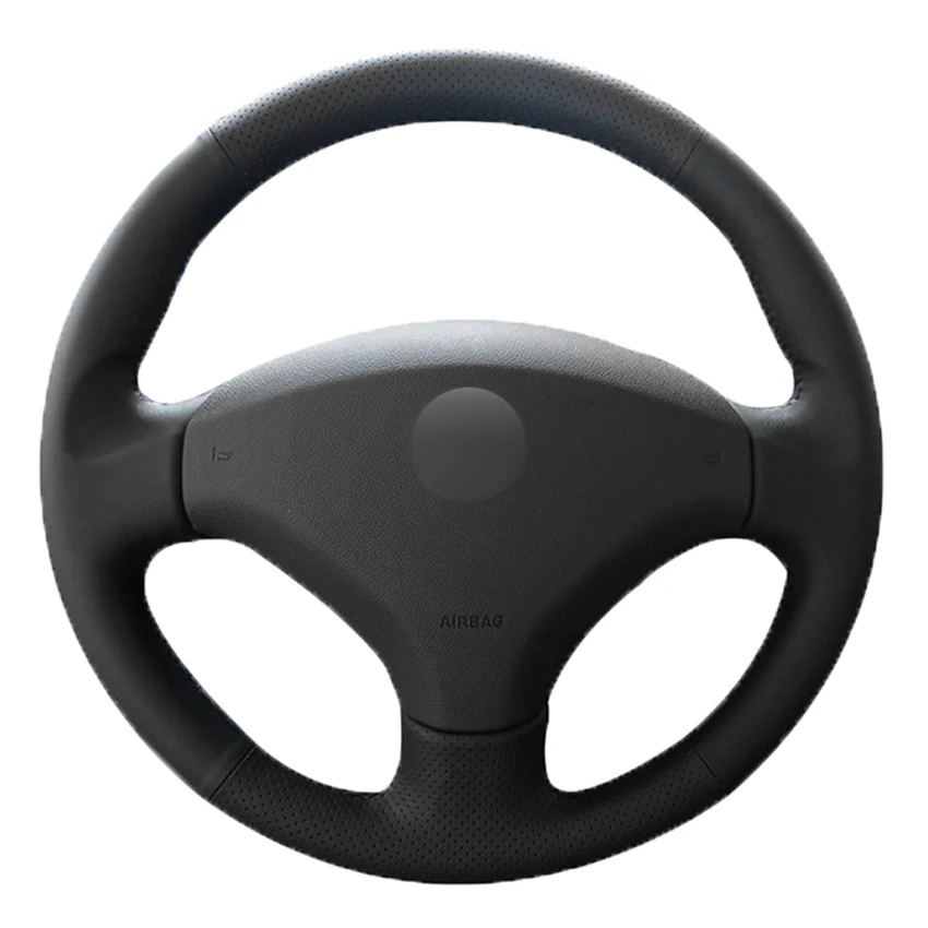 

Black PU Faux Leather DIY Hand-stitched Car Steering Wheel Cover for Old Peugeot 408 Peugeot 308 Accessories