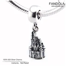 Замок Золушки болтается Шарм бусины из стерлингового серебра 925 Подходит браслет DIY бусины для изготовления ювелирных изделий kralen