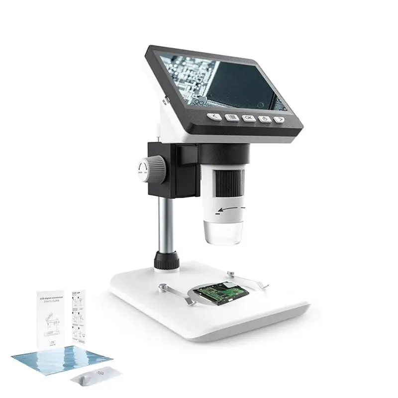 Портативный 1080P HD ЖК-дисплей Электронный Микроскоп промышленный настольный с 8 светодиодными лампами экран 50-1000x цифровой микроскоп - Цвет: Microscope