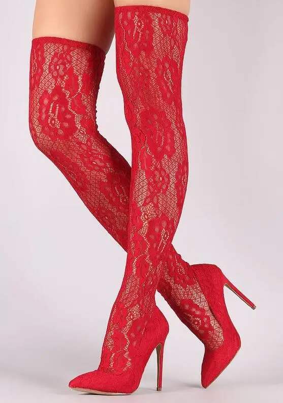

Thigh High Over the Knee Boots for Women Shoes Snakeskin Pointed Toe Super Thin High Heels Long Boots Bottine Femme