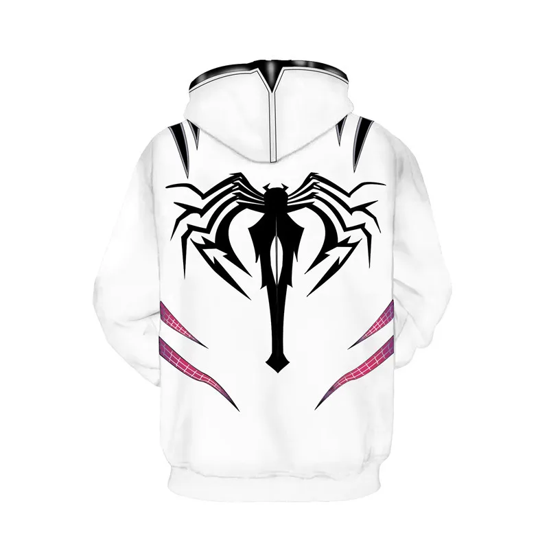 Spider Gwen Spider Косплей-костюмы с капюшоном 3D куртка на молнии пальто Верхняя одежда Толстовка для мужчин женщин друзей девочек с капюшоном
