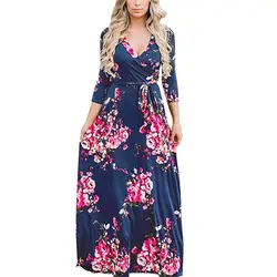 2019 весна лето мода женский камзол с длинным рукавом v-образный вырез длинное платье на пуговицах модное платье для похудения повседневное
