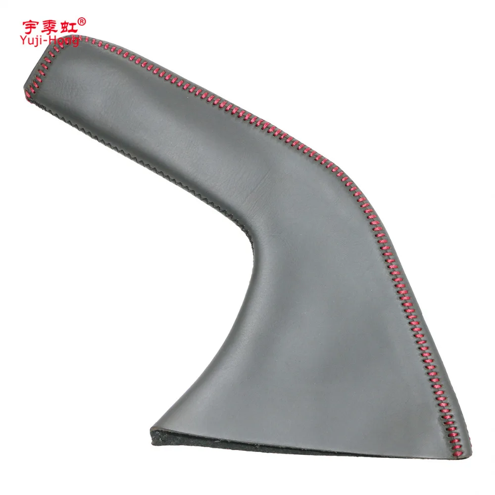hand brake cover Yuji-Hong Car Handbrake Covers Case for Mazda 3 2011-2015 Genuine Leather Auto Handbrake Grips Black/Red thread